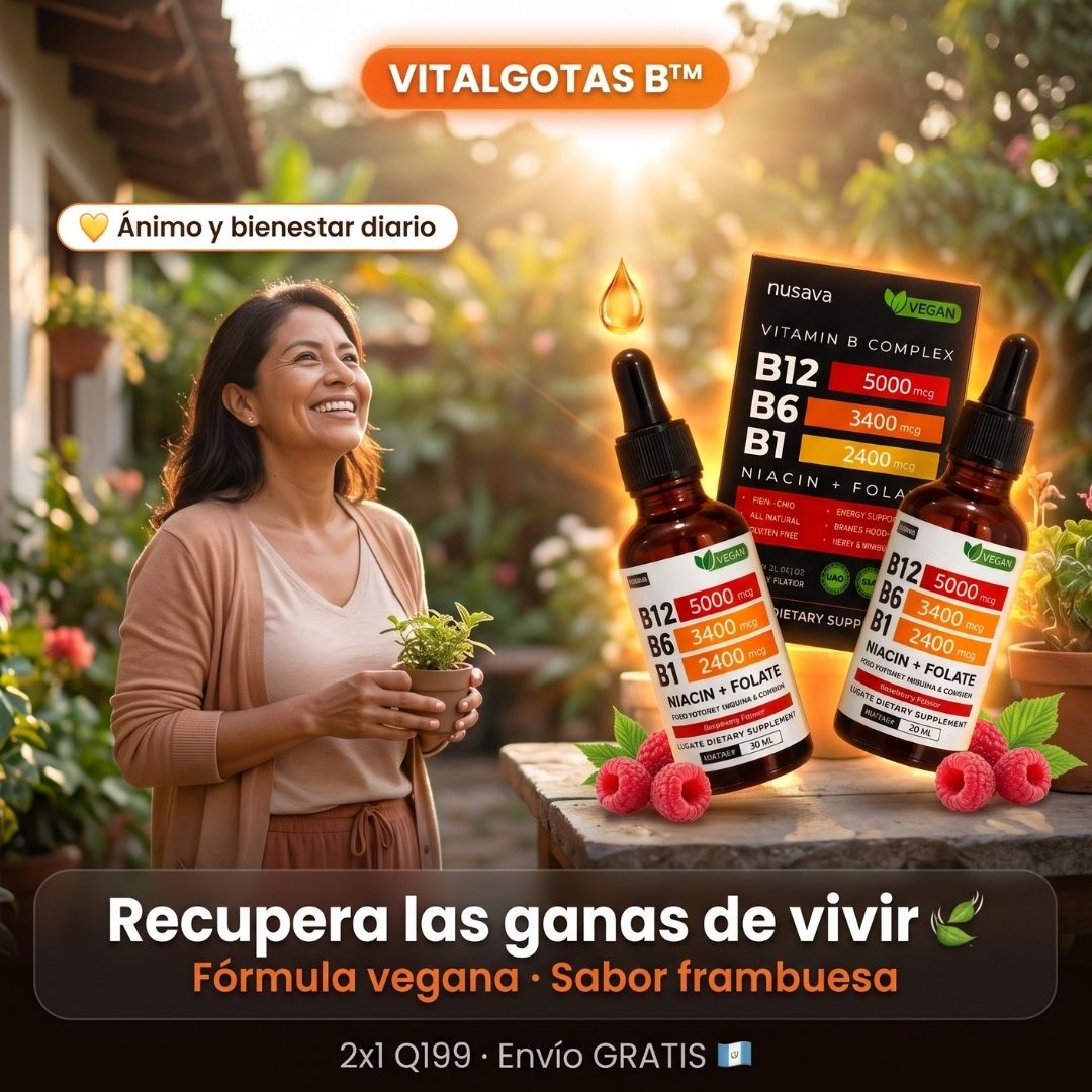 VitalGotas B™ 2x1 | Complejo B Líquido con B12, B6 y B1 | Energía, Enfoque y Bienestar Diario