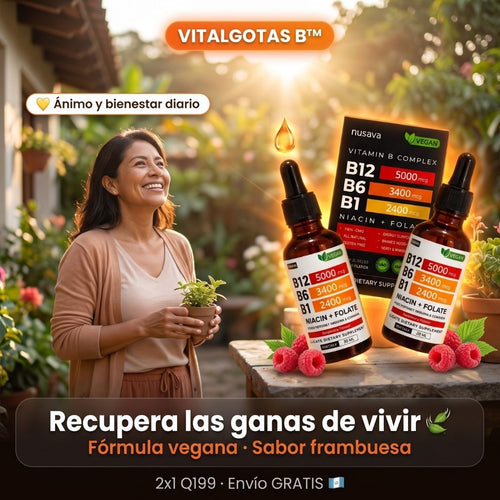 VitalGotas B™ 2x1 | Complejo B Líquido con B12, B6 y B1 | Energía, Enfoque y Bienestar Diario