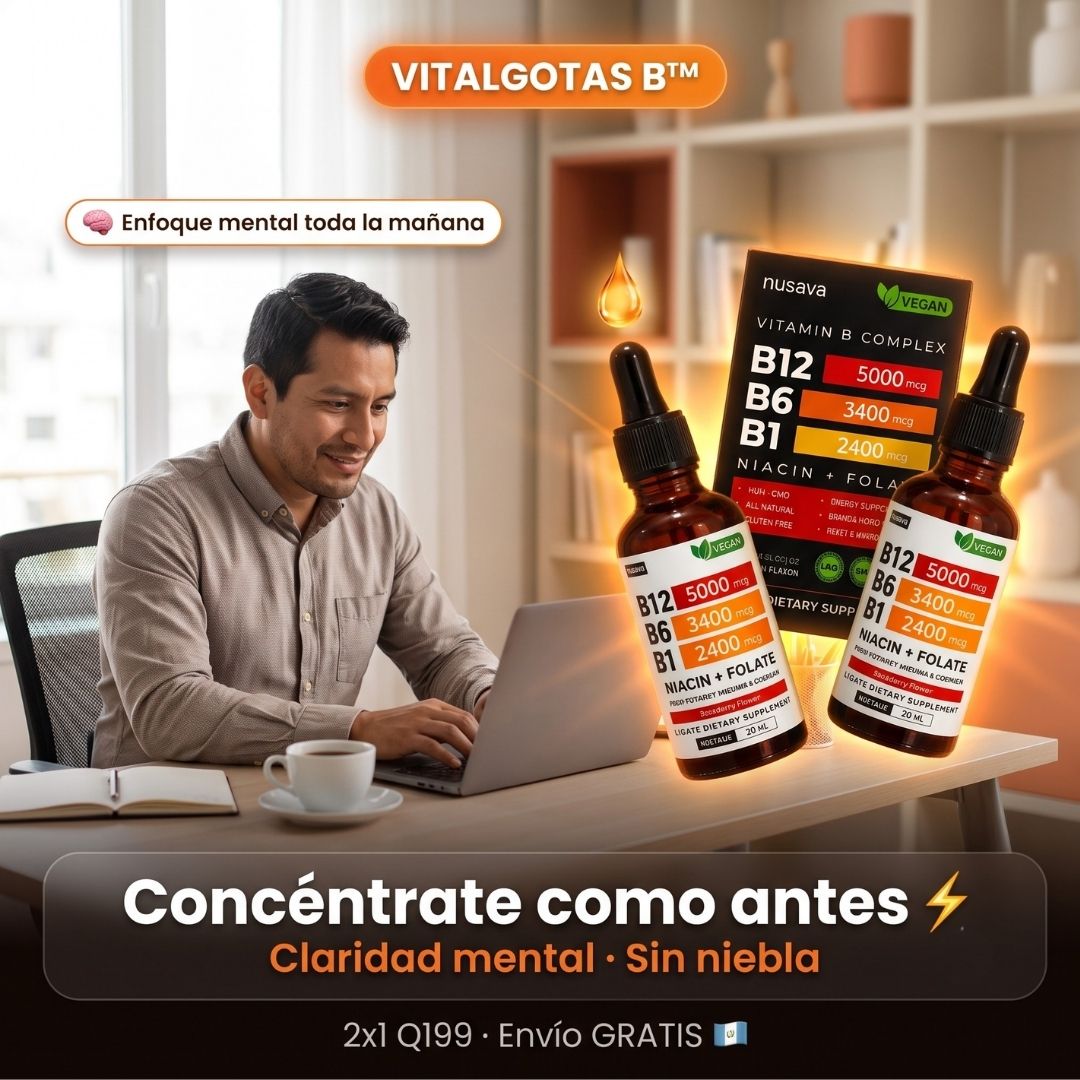 VitalGotas B™ 2x1 | Complejo B Líquido con B12, B6 y B1 | Energía, Enfoque y Bienestar Diario