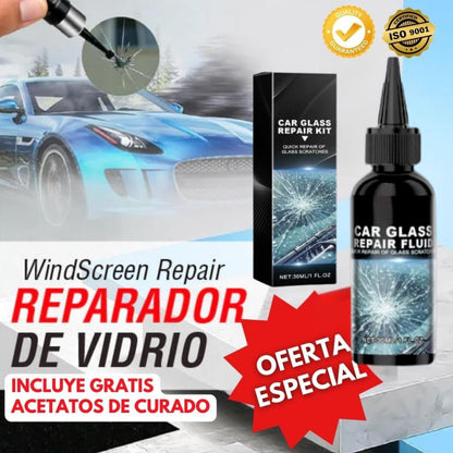 Kit Reparador de cristales VidrioFix® – Repara parabrisas, pantallas y espejos al instante.