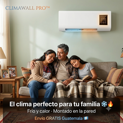 ClimaWall Pro™ | Aire Frío y Calor 2 en 1 Montado en Pared | Panel Táctil Digital