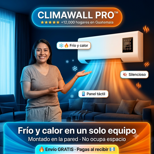 ClimaWall Pro™ | Aire Frío y Calor 2 en 1 Montado en Pared | Panel Táctil Digital