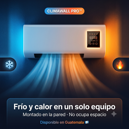 ClimaWall Pro™ | Aire Frío y Calor 2 en 1 Montado en Pared | Panel Táctil Digital