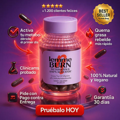 🔥 Lemme Burn® – 60 Cápsulas | Activa tu metabolismo desde adentro con Lemme Burn (PRODUCTO ORIGINAL)